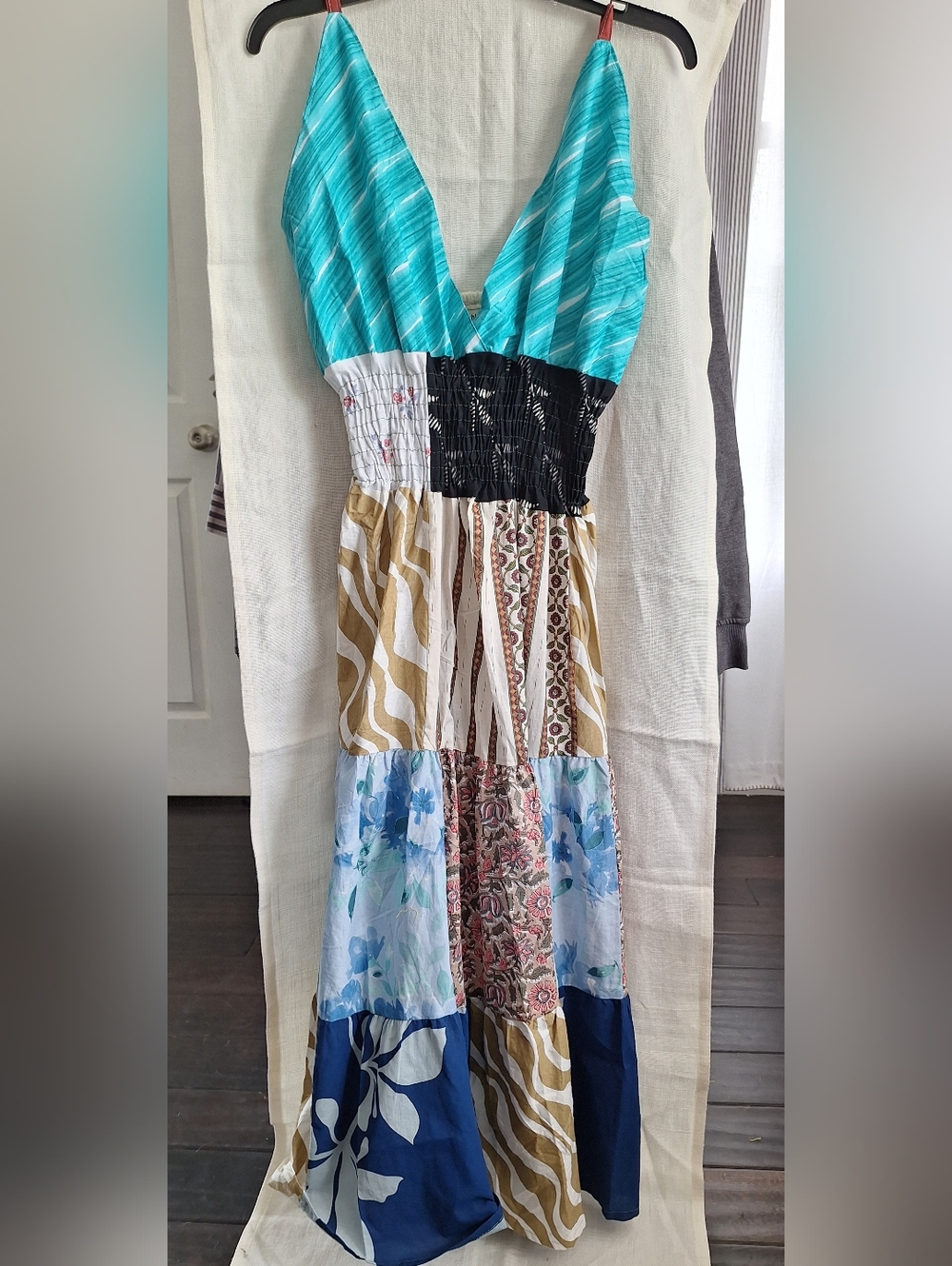 NWT Ashley Taylor Patchwork Boho Dress 2X Plus Size Maxi Size 12/14